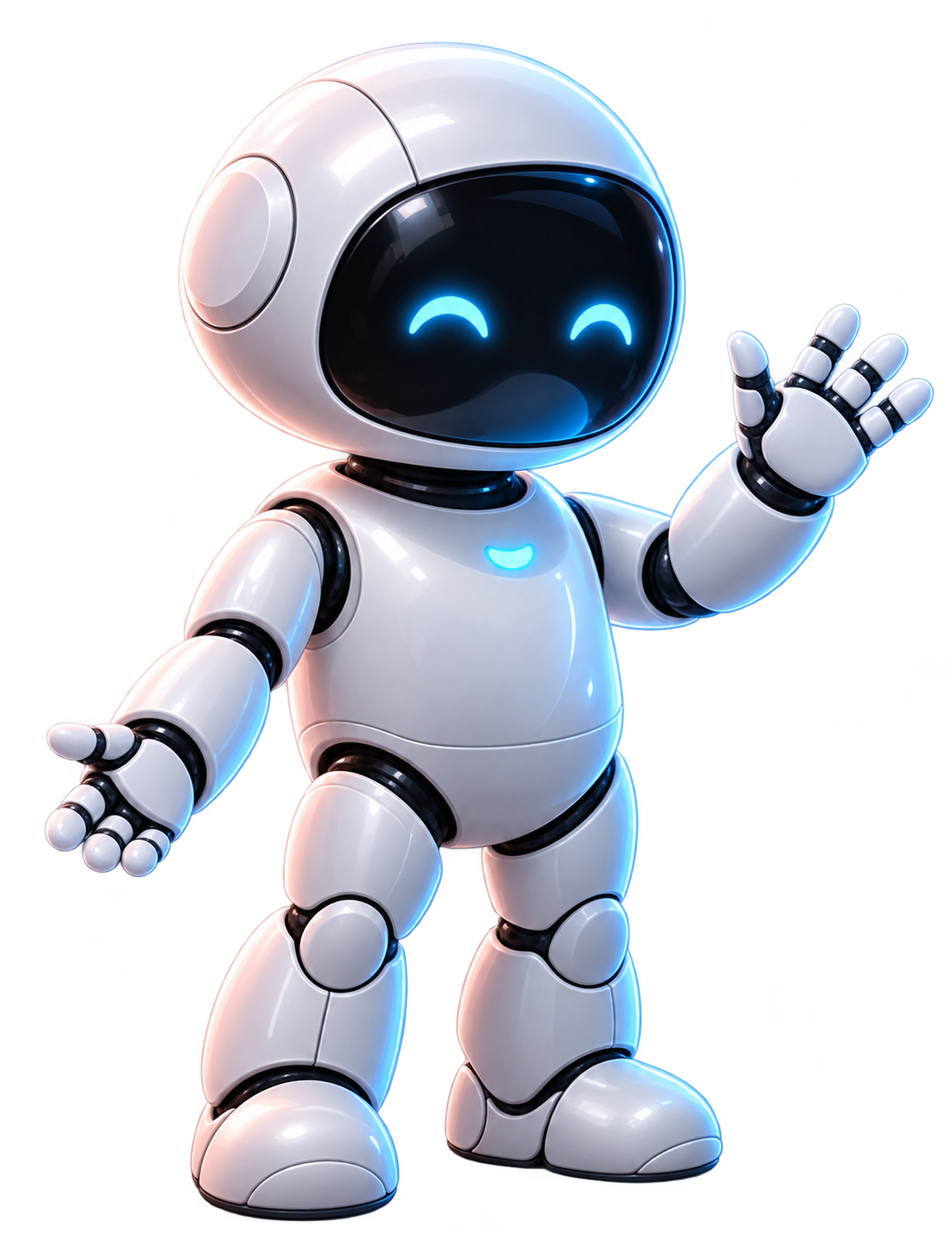 Daniele Labs’ friendly robot mascot waving hello